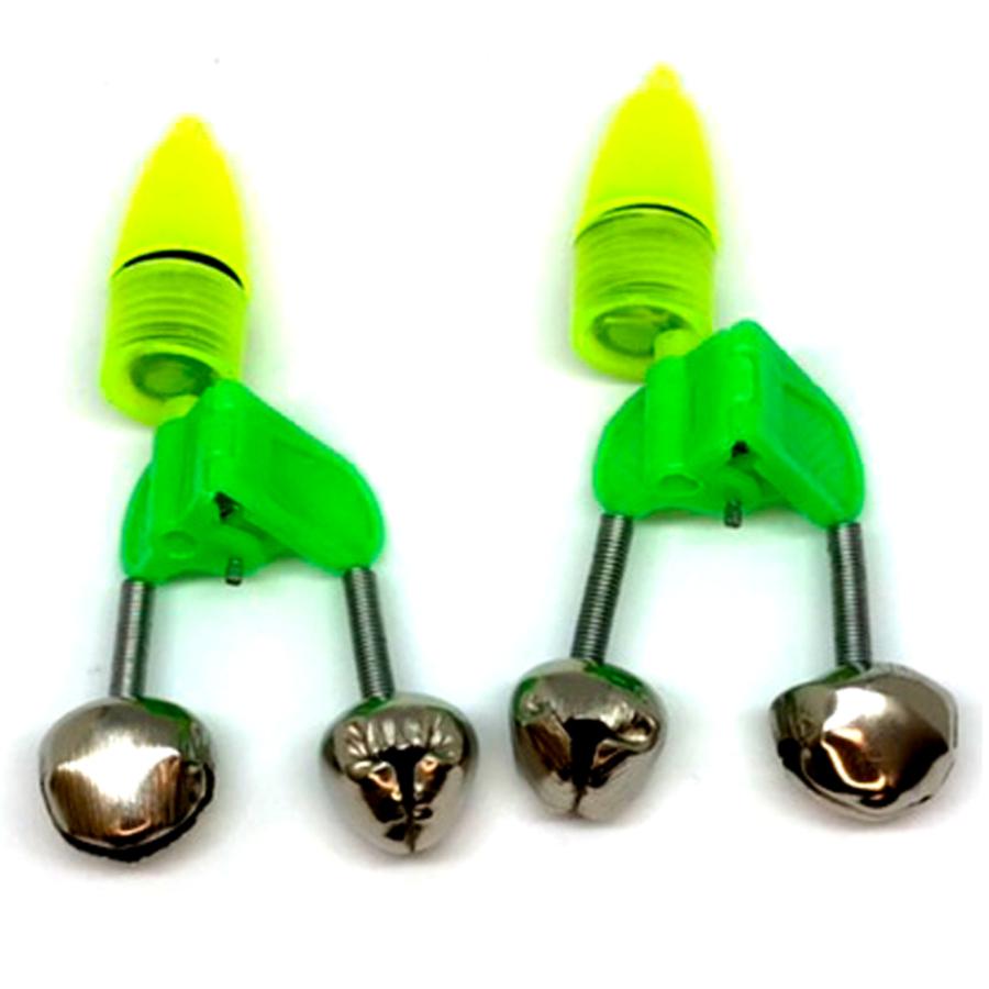 竿先ライト 鈴 2セット LED 赤 緑 穂先ライト 当たり鈴 釣り LEDライト 夜釣り うなぎ 光る鈴 バルク品 釣り具 メール便配送 | 
