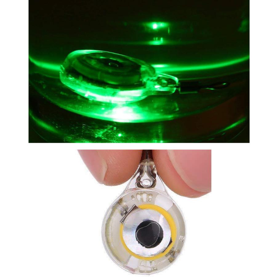 LED 集魚灯 ミニ フィッシングライト 目玉型 水につけると自動で点灯 緑LED 青LED バルク品 メール便配送可 |  | 01