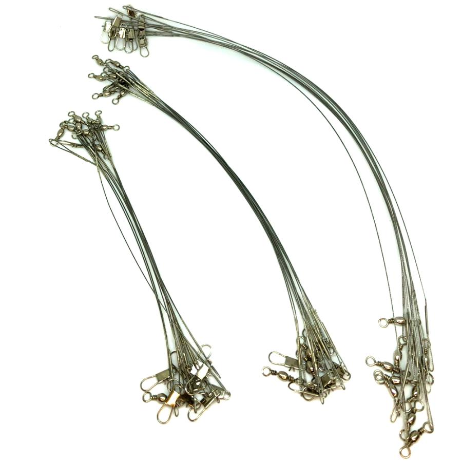 ワイヤーリーダー ワイヤー ハリス 30本 15cm 20cm 30cm 各10本セット 釣り 太刀魚 うつぼ バルク品 釣り具 メール便配送 | 