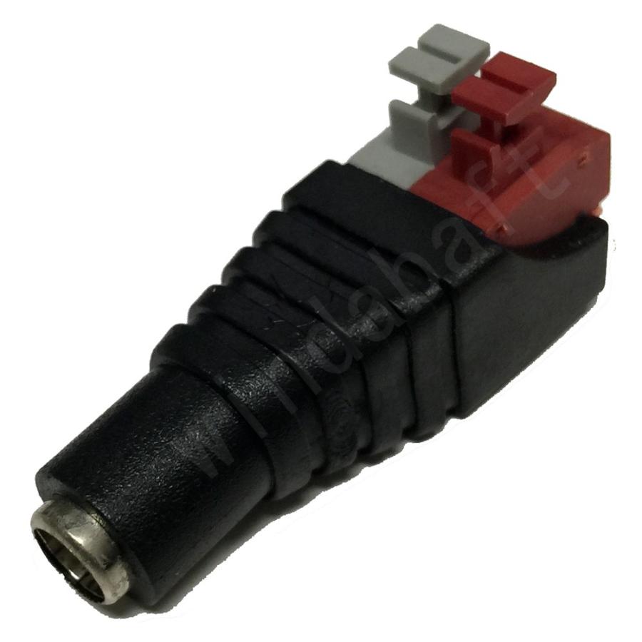 DC5.5/2.1 DCジャック（メス） 2P端子台 簡単押しボタン式2P端子台変換アダプタ　（バルク品）　DCメス-2P端子台 プッシュ式 DCジャック端子台 |  | 01