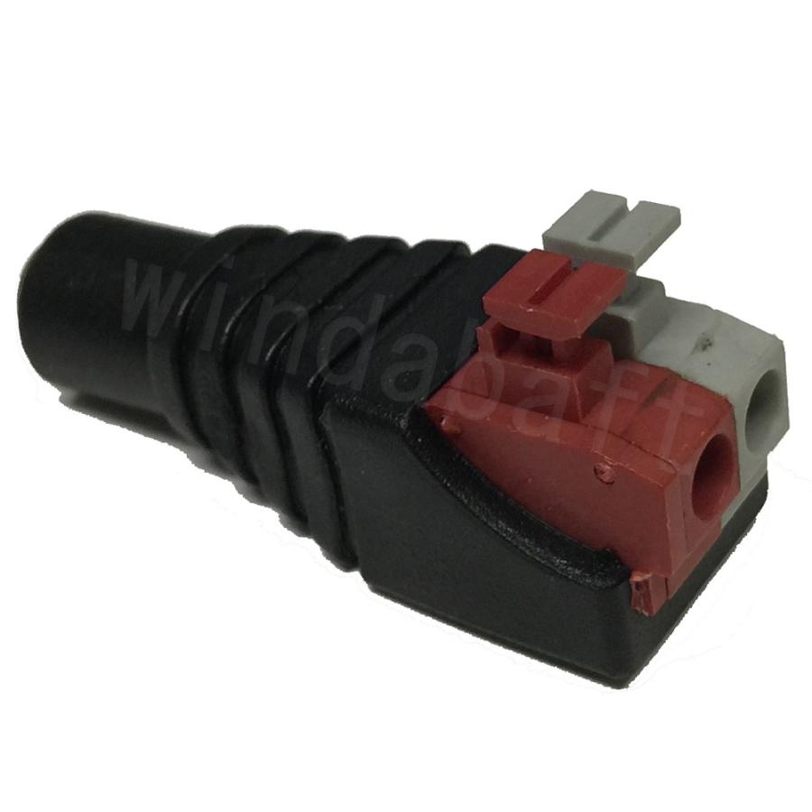DC5.5/2.1 DCジャック（メス） 2P端子台 簡単押しボタン式2P端子台変換アダプタ　（バルク品）　DCメス-2P端子台 プッシュ式 DCジャック端子台 |  | 02