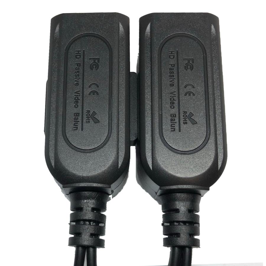 防犯カメラ LAN変換 コネクター 連結フック付 の 映像・電源ケーブルを