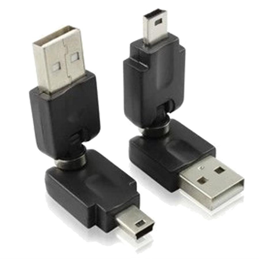 mini USB (オス) 360度回転 スイングタイプ USB変換アダプタ ミニUSB
