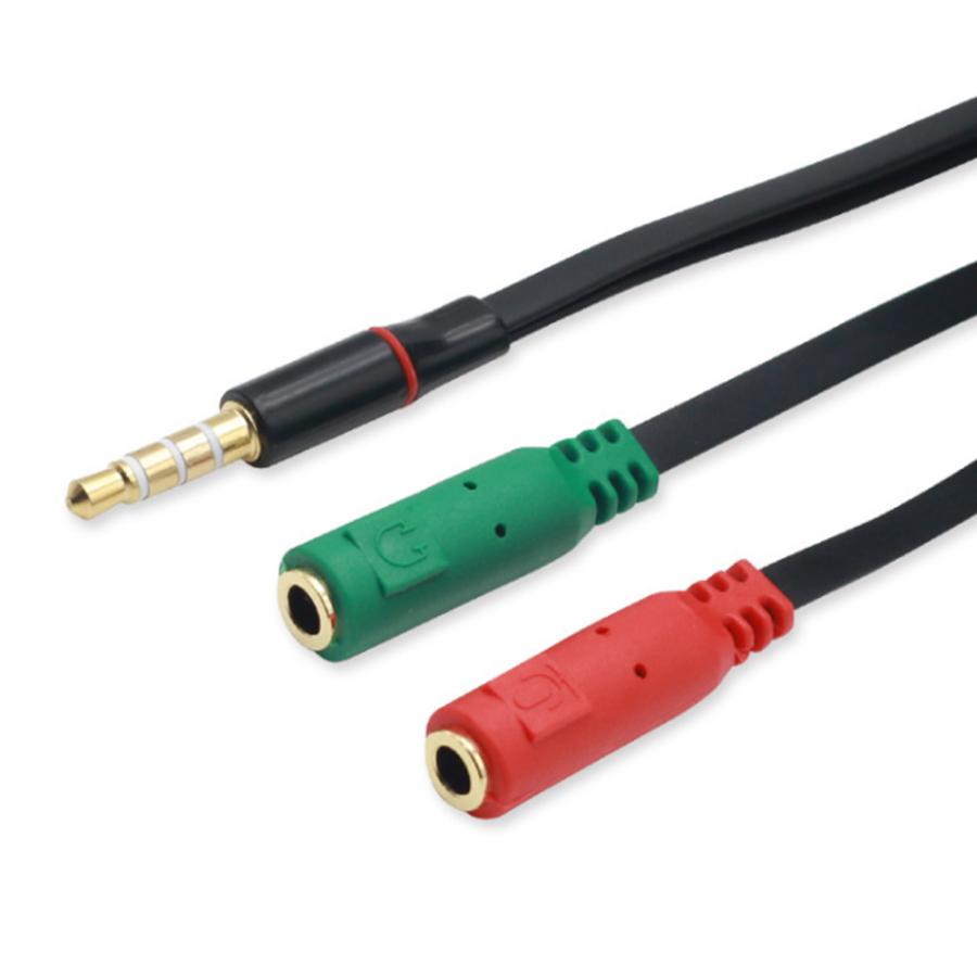 四谷 イヤホンジャック 3.5mm 4極 イヤホン マイク 分岐ケーブル CTIA方式 テレワーク