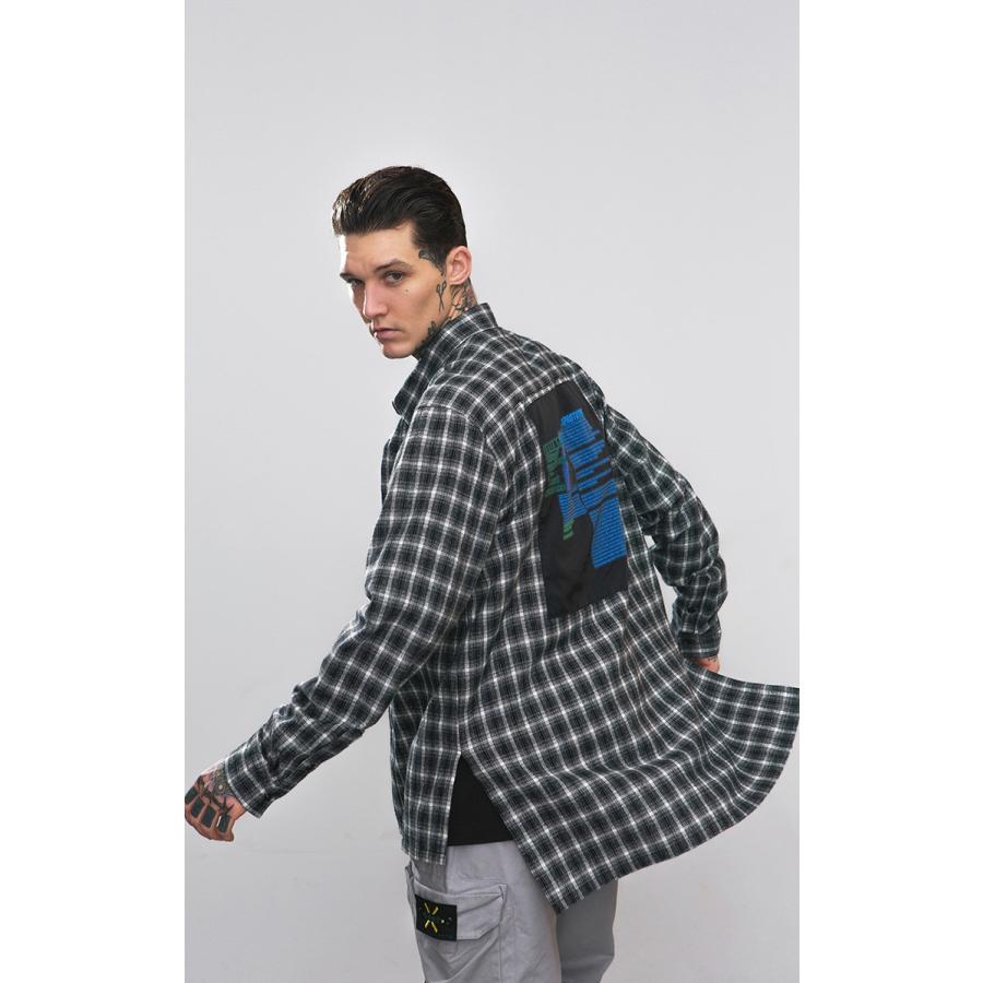 チェックシャツ メンズ ロング レディース オーバーサイズ ビッグシルエット ロング丈 ネルシャツ ストリート Byd8713w Chao チャオ 通販 Yahoo ショッピング