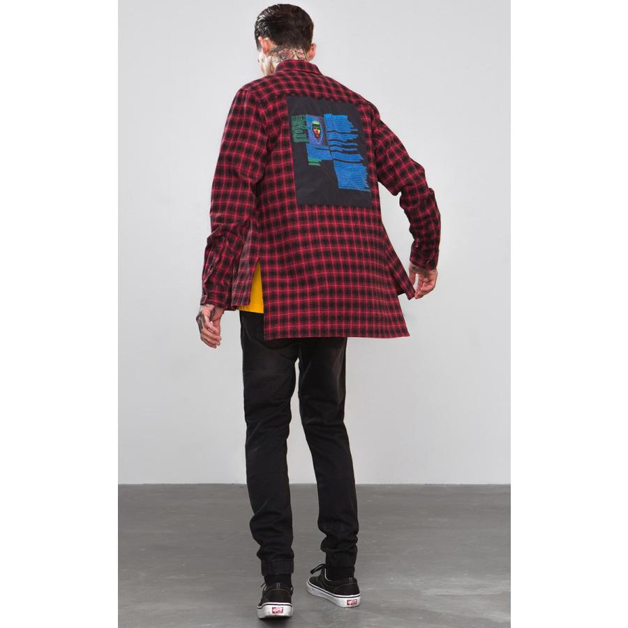 チェックシャツ メンズ ロング レディース オーバーサイズ ビッグシルエット ロング丈 ネルシャツ ストリート Byd8713w Chao チャオ 通販 Yahoo ショッピング