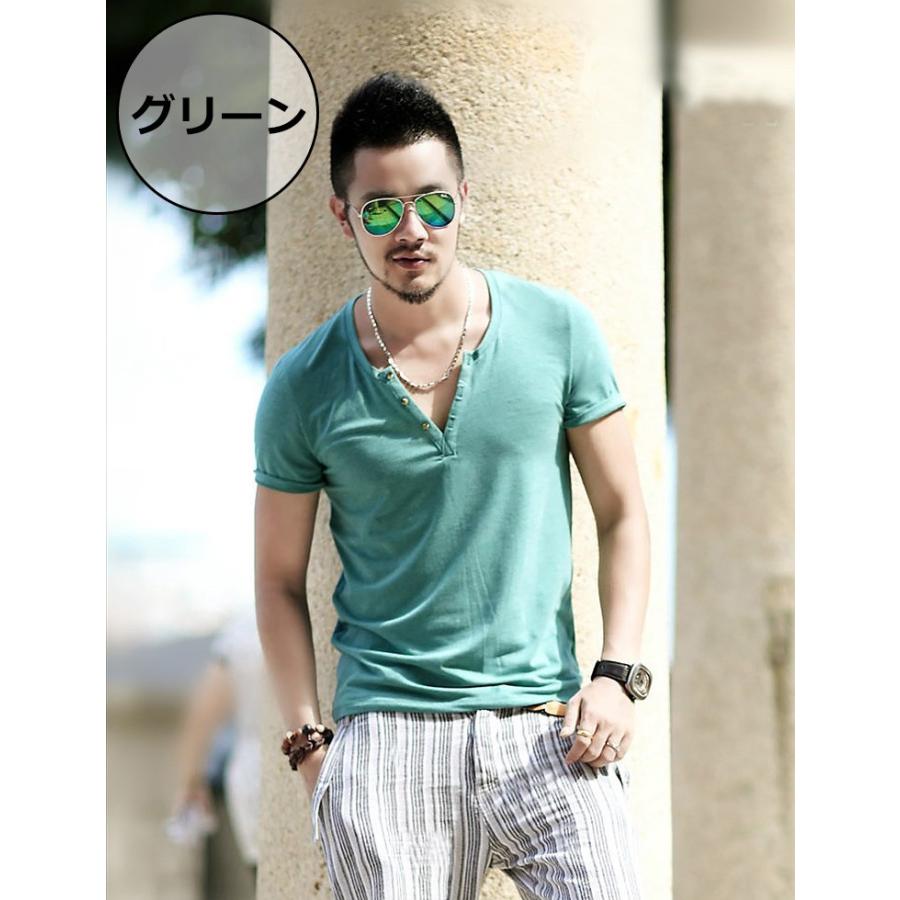 Tシャツ 無地 タイト Vネック メール便送無 深v メンズ Tシャツ 半袖 ティーシャツ ヘンリーネック ストレッチ シルエット キレイめ カットソー ロング丈 Mixt28 Chao チャオ 通販 Yahoo ショッピング