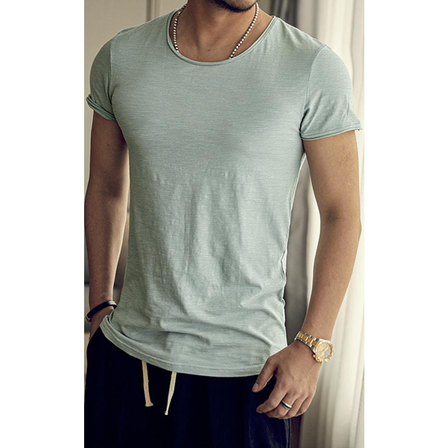 Tシャツ メンズ 半袖 タイト 無地 おしゃれ スリム フィット クルーネック ブランド ストレッチ 大きいサイズ カットオフ 切りっぱなし メンズファッション Mixt859 Chao チャオ 通販 Yahoo ショッピング