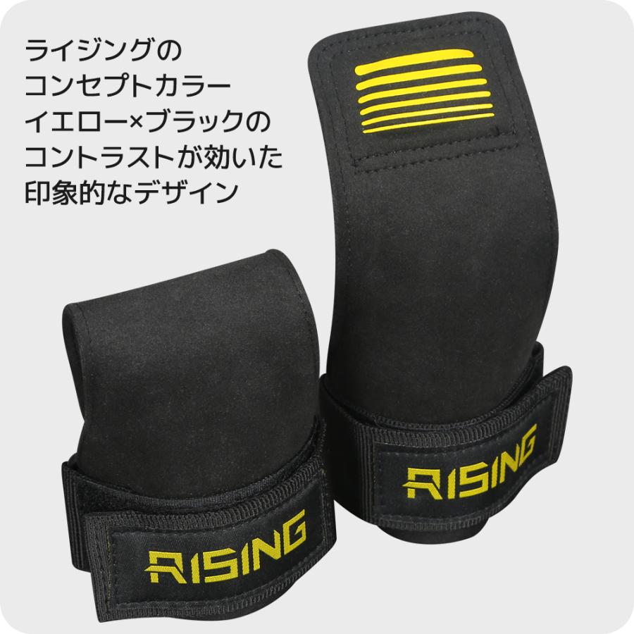 2025年新作 RISING-FIT パワーグリップ トレーニンググリップ リフティンググリップ 握力補助 筋トレ サポートギア リフティングサポーター |  | 07