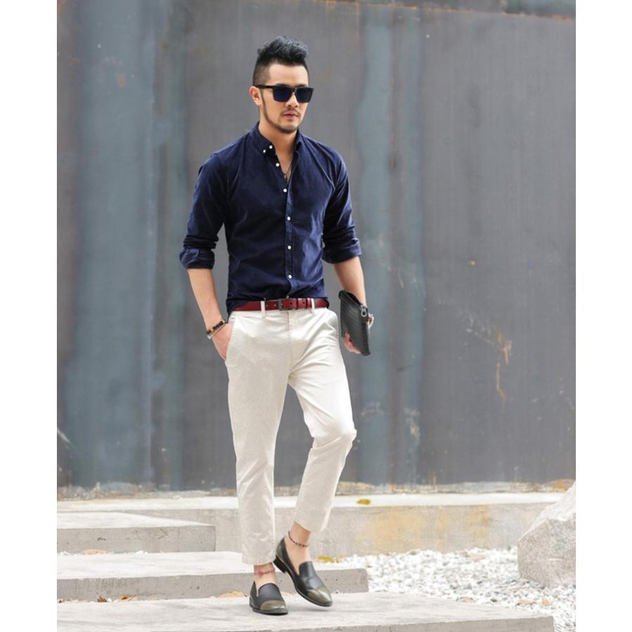 シャツ メンズ タイト 長袖シャツ ワイシャツ トップス カラーシャツ