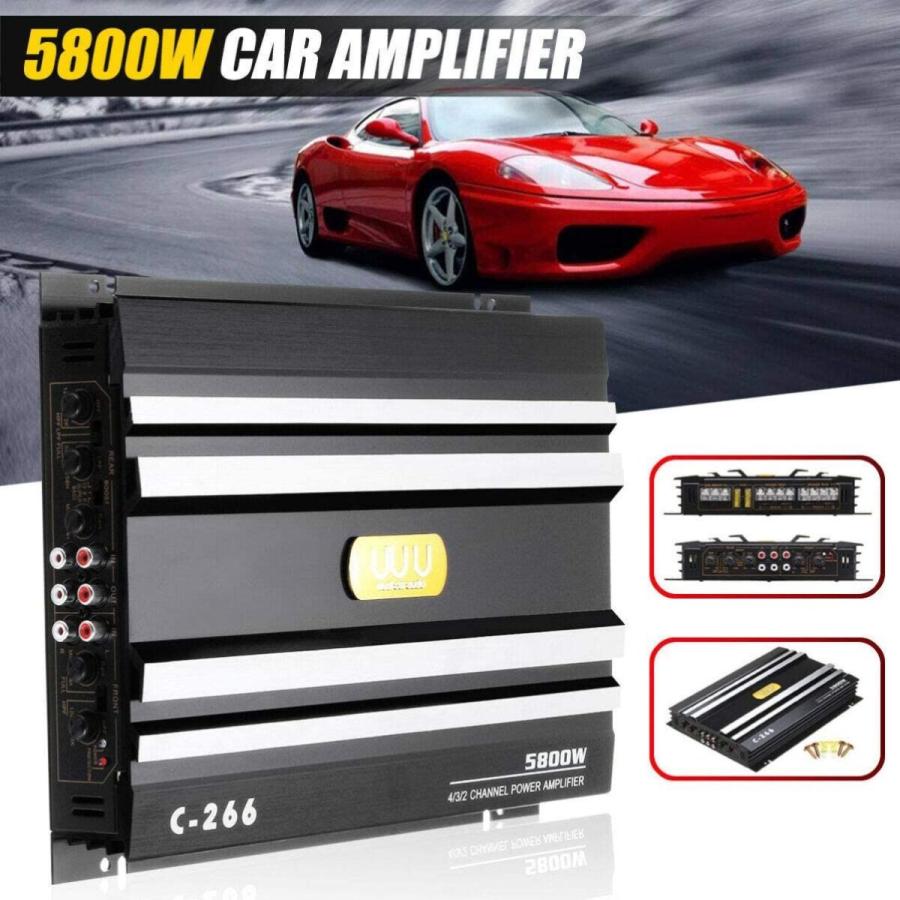 New売り切れる前に Vorcool オーディオアンプ 高音質カーアンプ 5800 W C 266ステレオ4 Ohm音響4チャンネルアルミニウムアンプ 自動車用 Rmb Com Ar