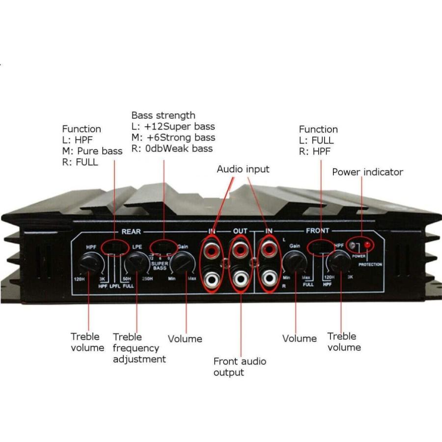 New売り切れる前に Vorcool オーディオアンプ 高音質カーアンプ 5800 W C 266ステレオ4 Ohm音響4チャンネルアルミニウムアンプ 自動車用 Rmb Com Ar