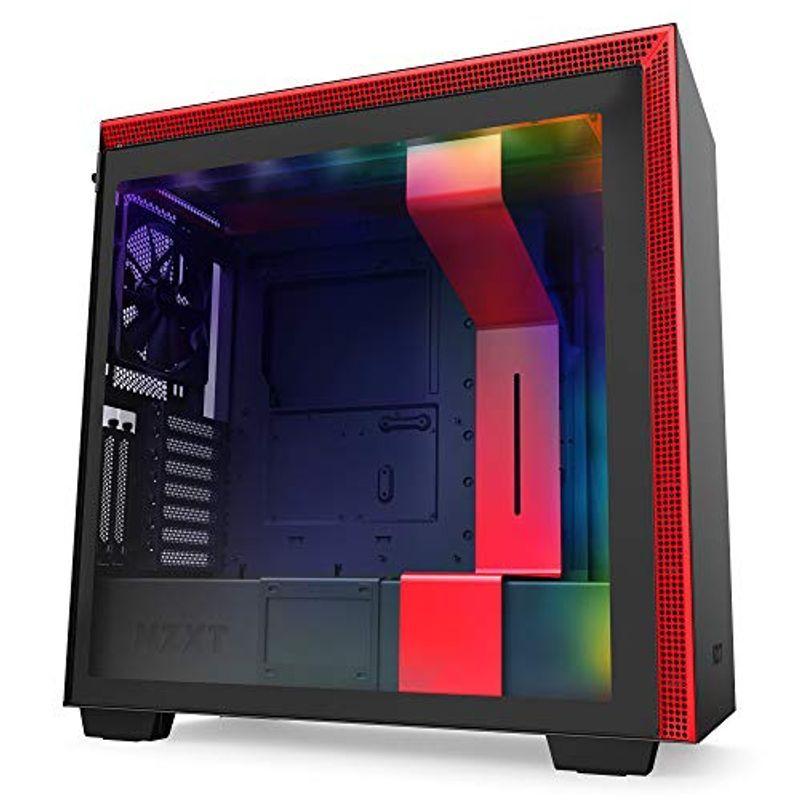 NZXT H710i Black & RED ミドルタワーPCケース E-ATX 対応 強化ガラスモデル スマートデバイス搭載モデル CA-