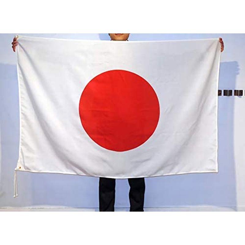 日本国旗・日の丸 日本製 エクスラン生地（丈夫なアクリル100%） H100×W150cm・左上下ハトメ紐付き｜higurashi-kobo｜04