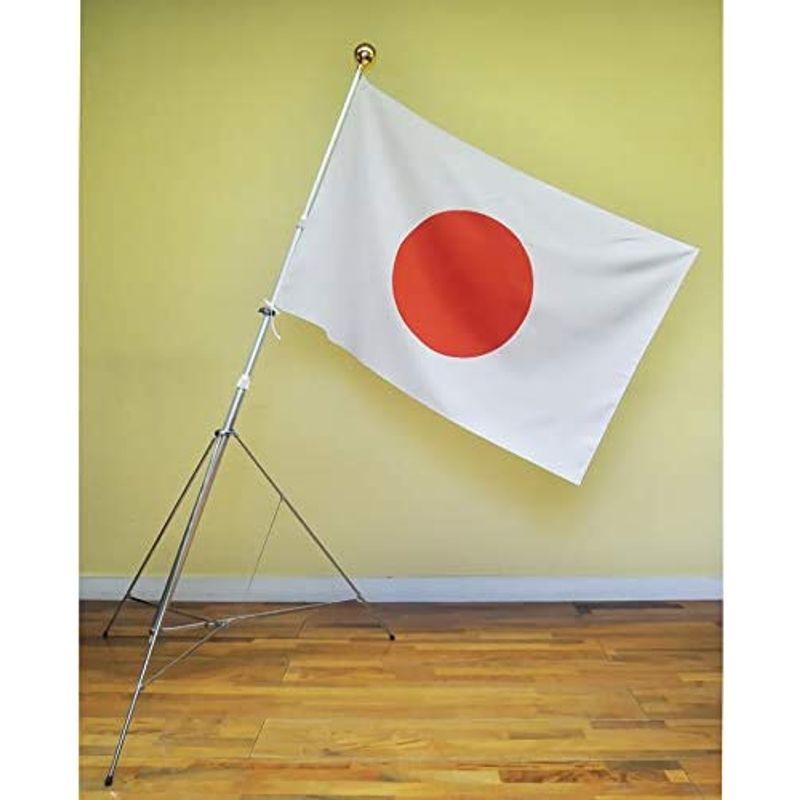 日本国旗セット 日本製・室内掲揚用 日本国旗テトロントロピカル70ｘ105cm・三脚台・ポール・国旗球・収納バックの５点セット｜higurashi-kobo｜03