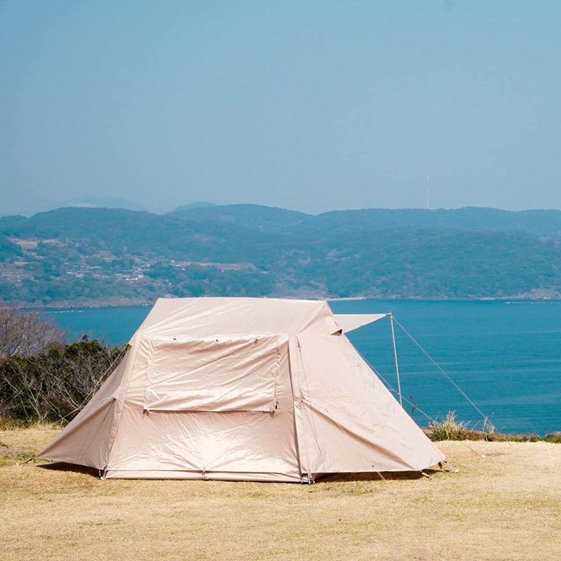 NINEHILLS(ナインヒルズ)ロッジ型テント 小屋型テント 一体型フレーム 設営簡単 アウトドア キャンプテント SENAI 48（4人｜higurashi-kobo｜02