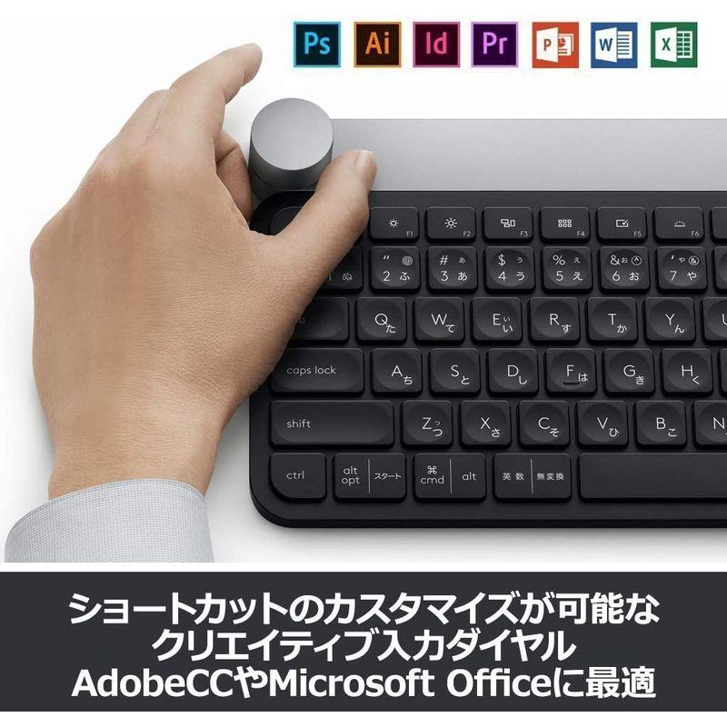 ロジクール キーボード ワイヤレス 無線 KX1000s bluetooth CRAFT Unifying Windows Mac ワイヤレ｜higurashi-kobo｜02