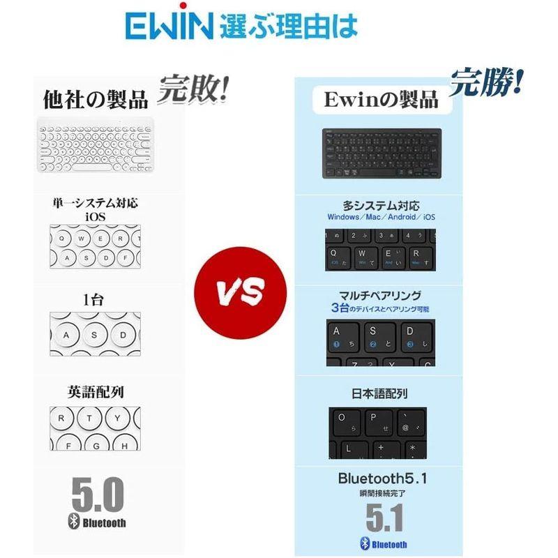 Ewin キーボード ワイヤレス マウスセット bluetooth JIS日本語配列 ios android Windows mac対応 i｜higurashi-kobo｜05