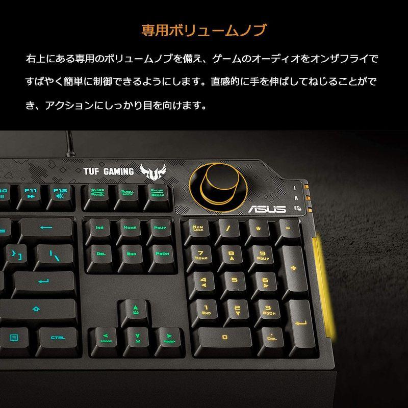 ASUS ゲーミングキーボード RA04 TUF GAMING K1/JP 専用ボリュームノブ 防水 RGB照明 リストレスト｜higurashi-kobo｜09