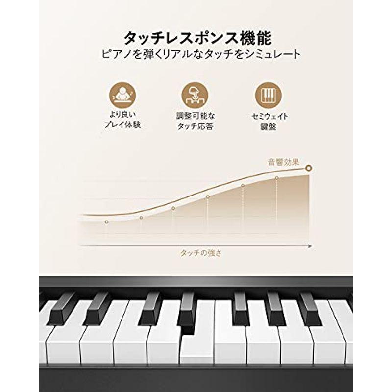 Eastar 電子ピアノ 88鍵盤 折り畳み式 軽量 ワイヤレスMIDI機能 タッチ