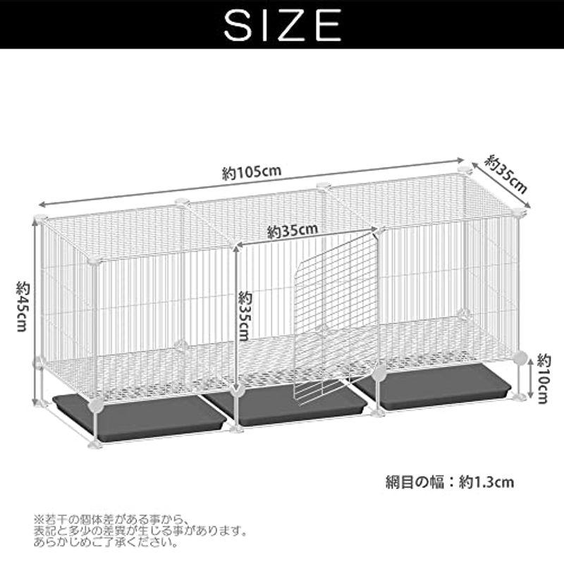 VENTOTA ペットケージ 檻 飼育ゲージ トレー付小動物用 組立式 フェンス プレイサークル 白 vo406756｜higurashi-kobo｜09