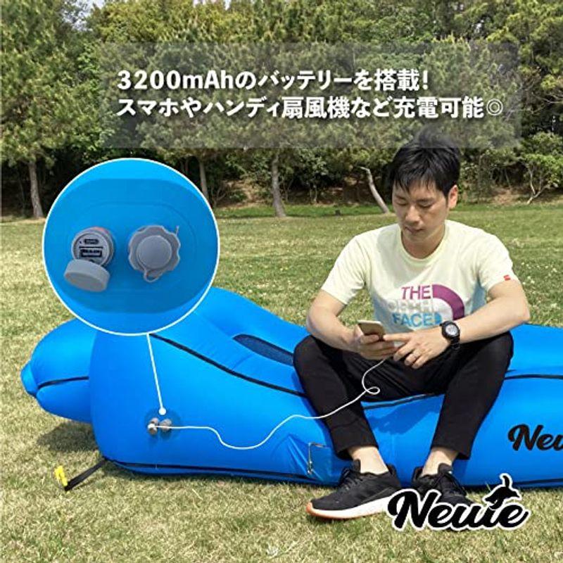 注文 Newie エアソファー 電動 アウトドア ワンタッチエアソファー サンド 軽量 コンパクト 防水 パラシュートナイロン生地 210D 耐荷