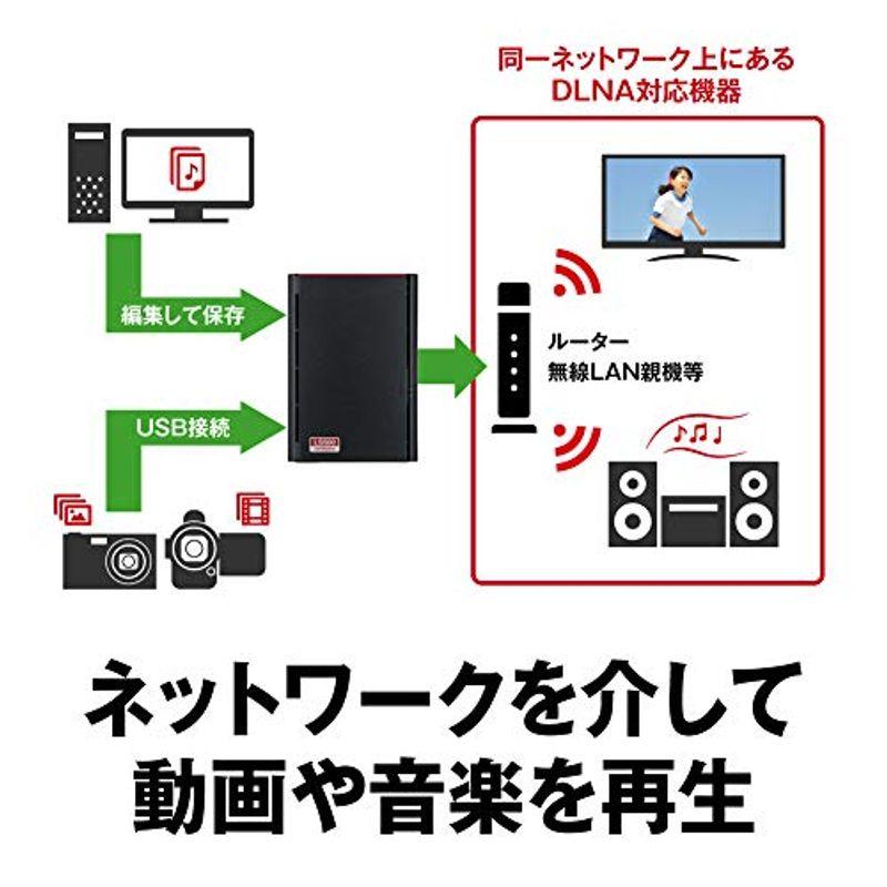 BUFFALO NAS スマホ/タブレット/PC対応 ネットワークHDD 6TB LS520D0602G 同時アクセスでも快適な高速モデル｜higurashi-kobo｜02