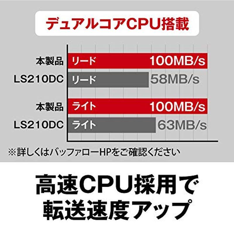 BUFFALO NAS スマホ/タブレット/PC対応 ネットワークHDD 8TB BLACK LS520D0802G 同時アクセスでも快適な｜higurashi-kobo｜12