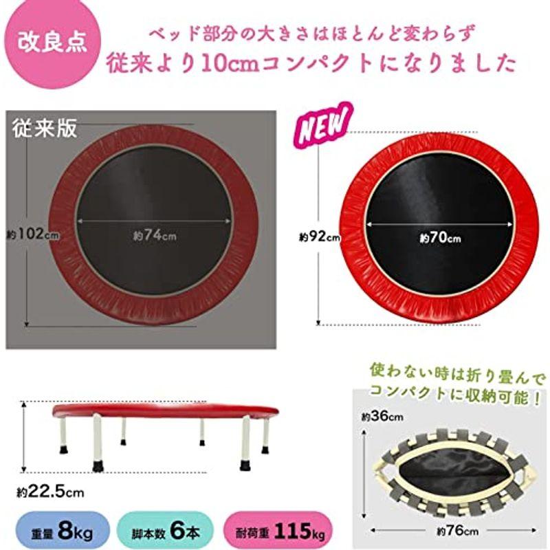 【超新作】 ラッピング可 MRG トランポリン 92cm ゴム 耐荷重115kg 折りたたみ 家庭用 金属スプリングを使用しない 安全・静音設計