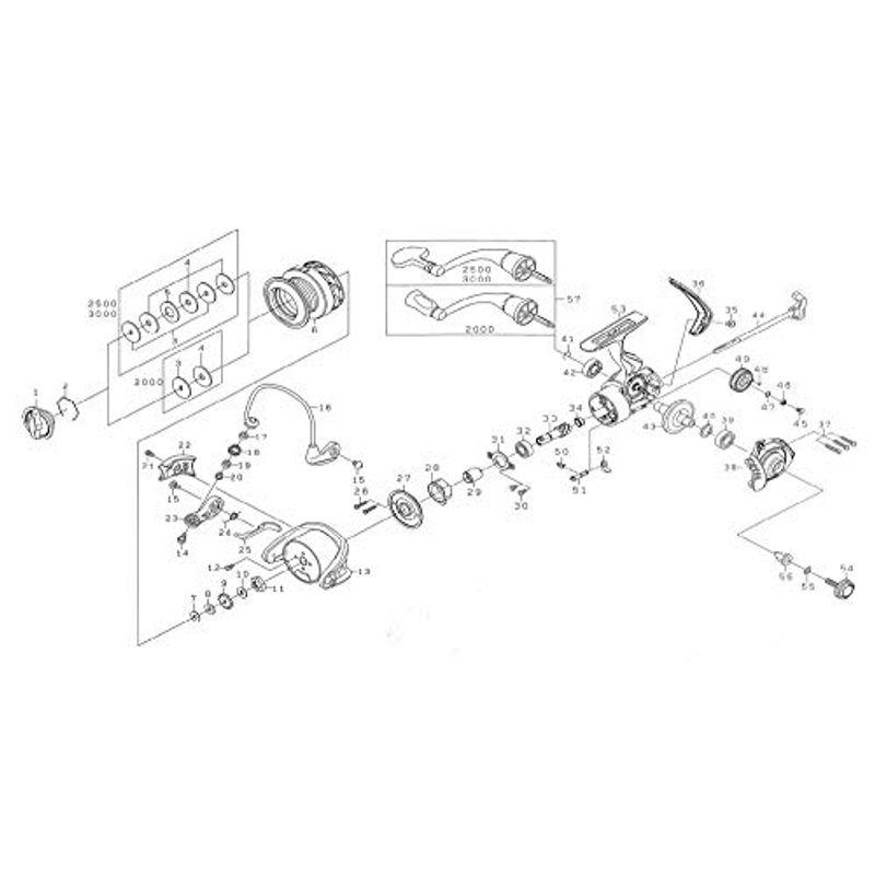 ダイワ(DAIWA) 純正パーツ 17 ワールドスピン CF2000 スプール(2-6) 部品番号 6 部品コード 128B45 00050｜higurashi-kobo｜03