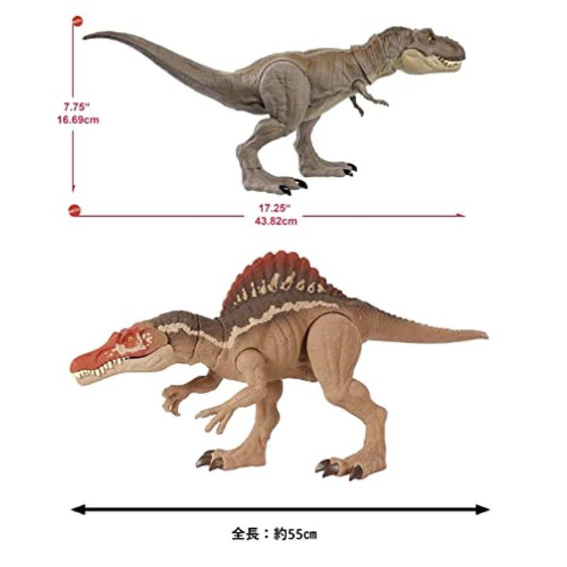 マテル ジュラシックワールド(JURASSIC WORLD) かみつき T-レックス VS. かみつき スピノサウルス恐竜フィギュア2体セッ｜higurashi-kobo｜04