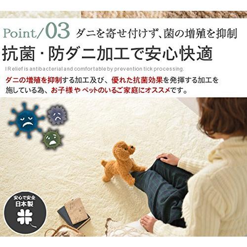 なかね家具 ムートン調ラグ ふわふわタッチ ホットカーペット対応 日本製 ベージュ 200×200 123mua ホットカーペット対応 抗菌