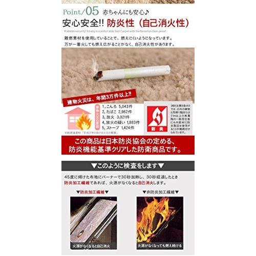 なかね家具 ムートン調ラグ ふわふわタッチ ホットカーペット対応 日本製 ベージュ 200×200 123mua ホットカーペット対応 抗菌