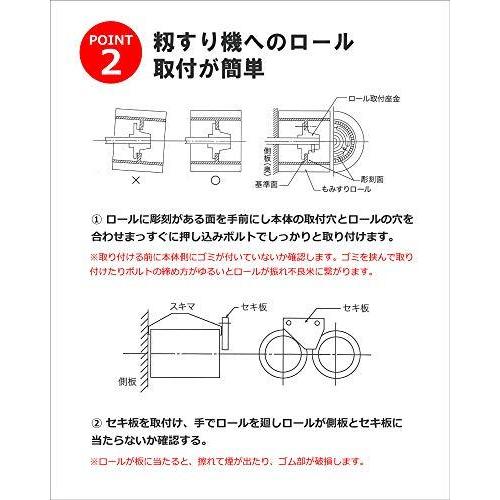 もみすりロール イセキ 井関 異径 小40 バンドー化学 籾摺り機ロール ゴムロール 籾摺り ロール 作業｜higurashi-kobo｜06