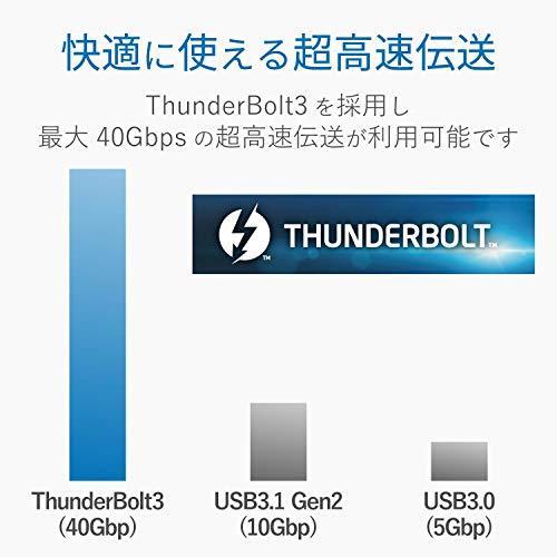 エレコム ドッキングステーション ThunderBolt3 PD対応 (USB-C/USB-A/HDMI/4極φ3.5/SD/LAN) シルバー DST-TB301SV｜higurashi-kobo｜07