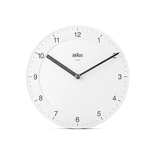BRAUN(ブラウン) 掛け時計 ホワイト W200 mm×H200mm×D32mm 静音設計 BC06W