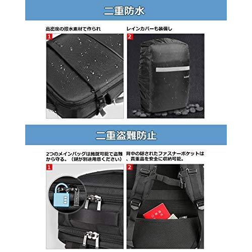 Inateck 40L 超大容量 ビジネス リュック 旅行 リュック 軽い 3way バックパック 機内持ち込み 収納力抜群 出張 撥水｜higurashi-kobo｜08