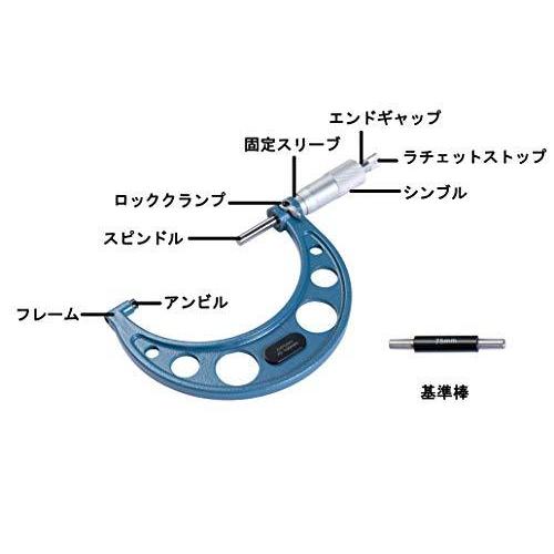 Beslands マイクロメーター 厚み測定器 0100mm 0.01mm 外側マイクロメーターセット 四本組 マイクロゲージ ケース付｜higurashi-kobo｜03