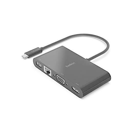 Belkin 変換アダプタ USB-C マルチメディア LANポート HDMI VGA USB-A AVC005btBK-A｜higurashi-kobo