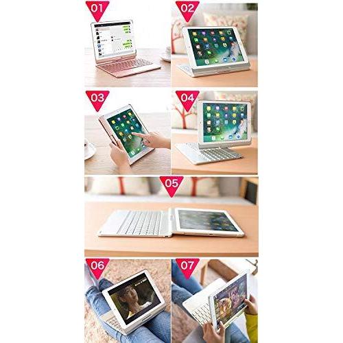 360度回転 iPad8 iPad7 iPadAir3 iPadPro10.5 キーボード タッチパッド搭載 バックライト ケース 一体型 折り畳み Air 3 Pro 1｜higurashi-kobo｜07