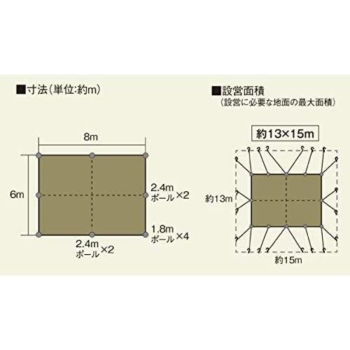ユニフレーム タープ UFビックタープ 8×6 カーキグリーン (693254)