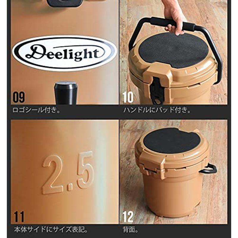アイスバケット 5 gallon ベージュ / 18.9L Deelight Ice Bucket レバー式｜higurashi-shop｜10