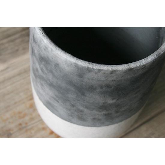 DOMANI ドマーニ 花器 パールホワイト×grey 直径15,高さ24cm ミンスク
