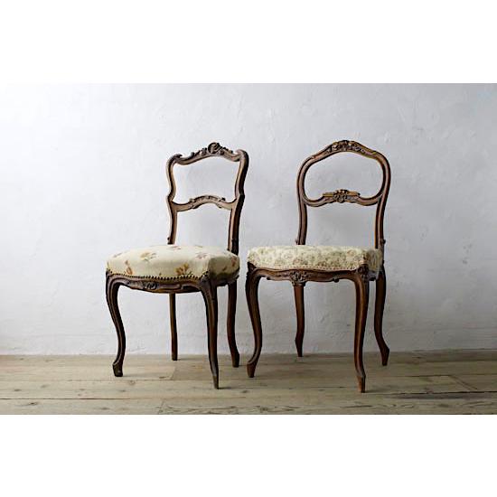 フランスアンティークルイ16世様式ベッドルームチェア/プチポワンイス(90-56 フランスアンティークルイ16世様式ベッドルームチェア