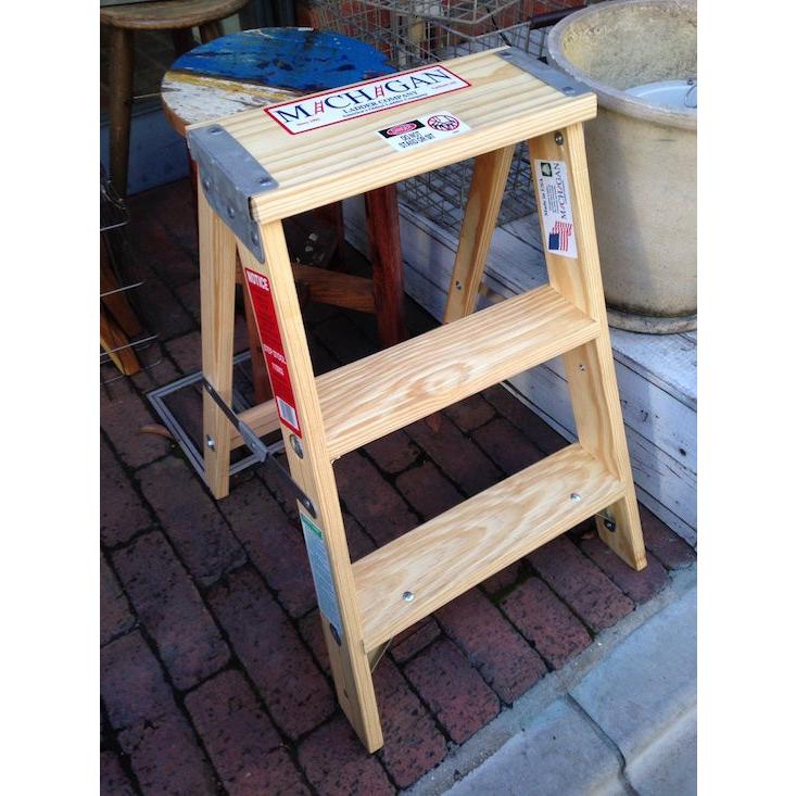 木製はしご 脚立 踏み台 ミシガンラダー W36 H58cm Usa 家具 インテリア テレビ台 Diy Ch In 0001 ひぐらし古具店 通販 Yahoo ショッピング