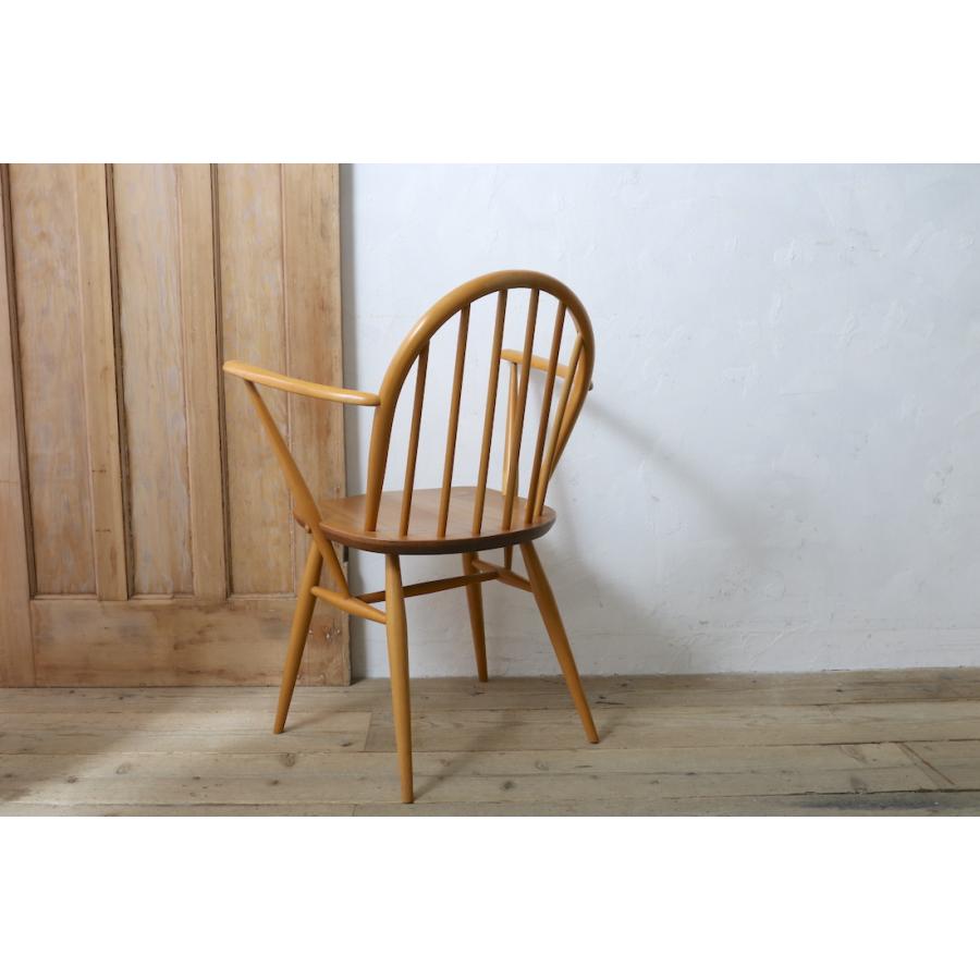 アーコール　フープバックチェア　イギリスビンテージ　ERCOL 4本　D アーコールチェア アーム付きフープバックチェア(D) ERCOL イギリス