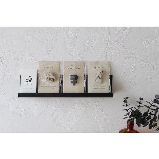 壁付ディスプレイシェルフA【マットブラック】本・CD・アート w30cm