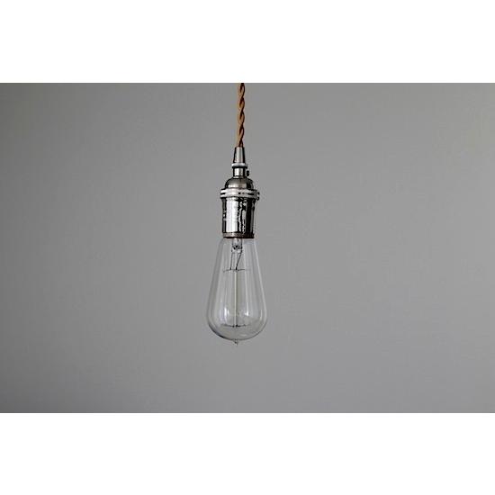 装飾的なペンダントライト E26ソケット　ヴィンテージ ソケットランプ E-26 クローム ビンテージスタイル 照明器具 天井照明