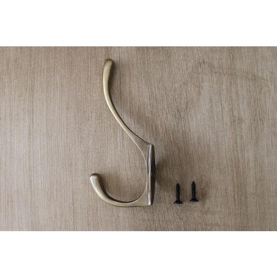 ハンガーフック 真鍮金物 アンティーク仕上げ シンプルフック DIY 部品