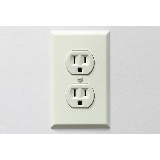 アメリカン コンセントプレート 2口 プラスチック ホワイト DIY 電設